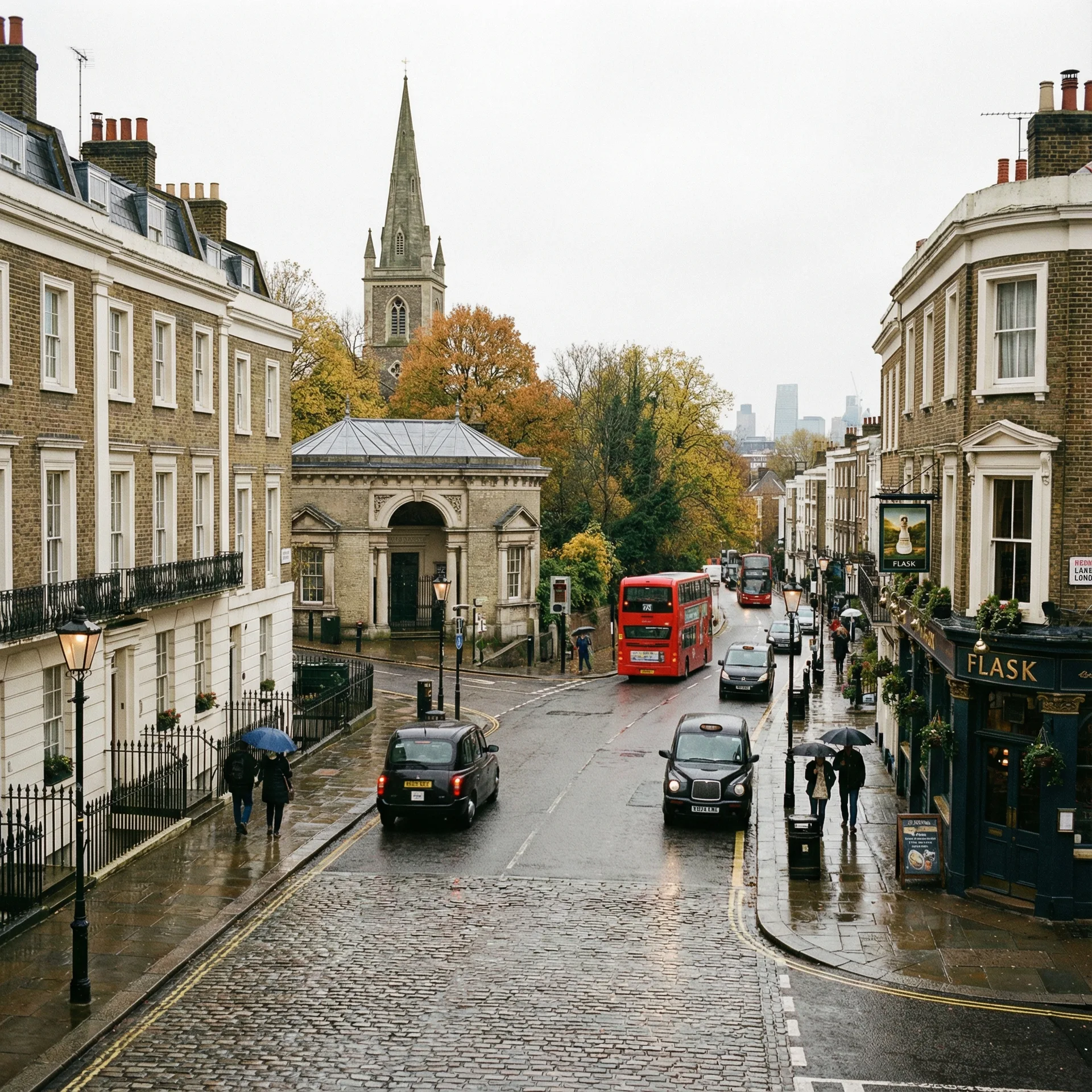 Highgate historic village and panoramic London views