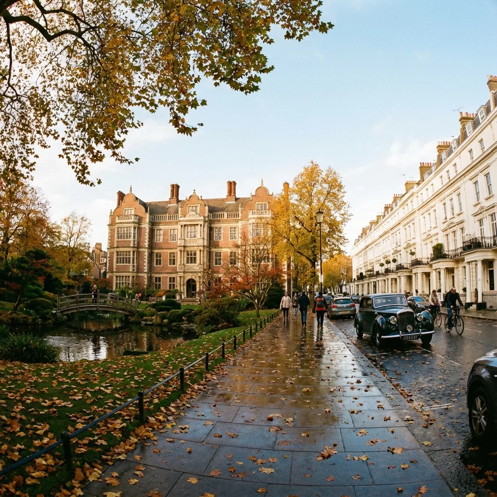 Holland Park elegant Victorian houses and park views