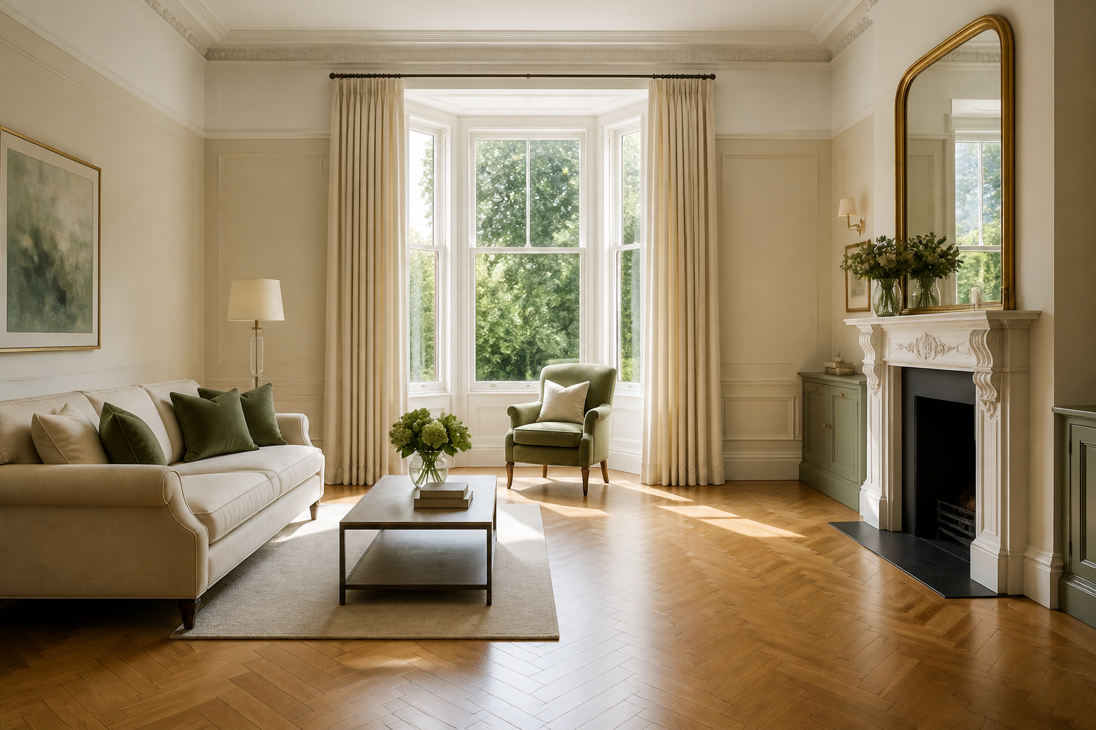 Illustrative London living space prepared with careful attention to detail